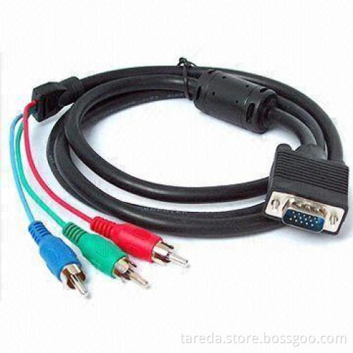 VGA RCA Cables with Nickel or Gold Plated Connector, UL, CE, and CB Certified